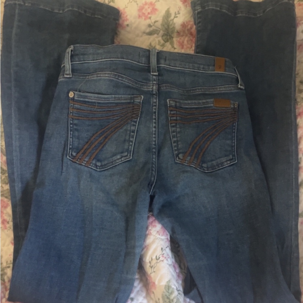 7 For All Mankind Women's Dark Blue Flare Jeans